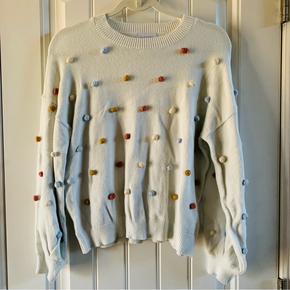 one loved babe Sweaters - One Loved Babe Cream Bauble Pom Knit Sweater | Small